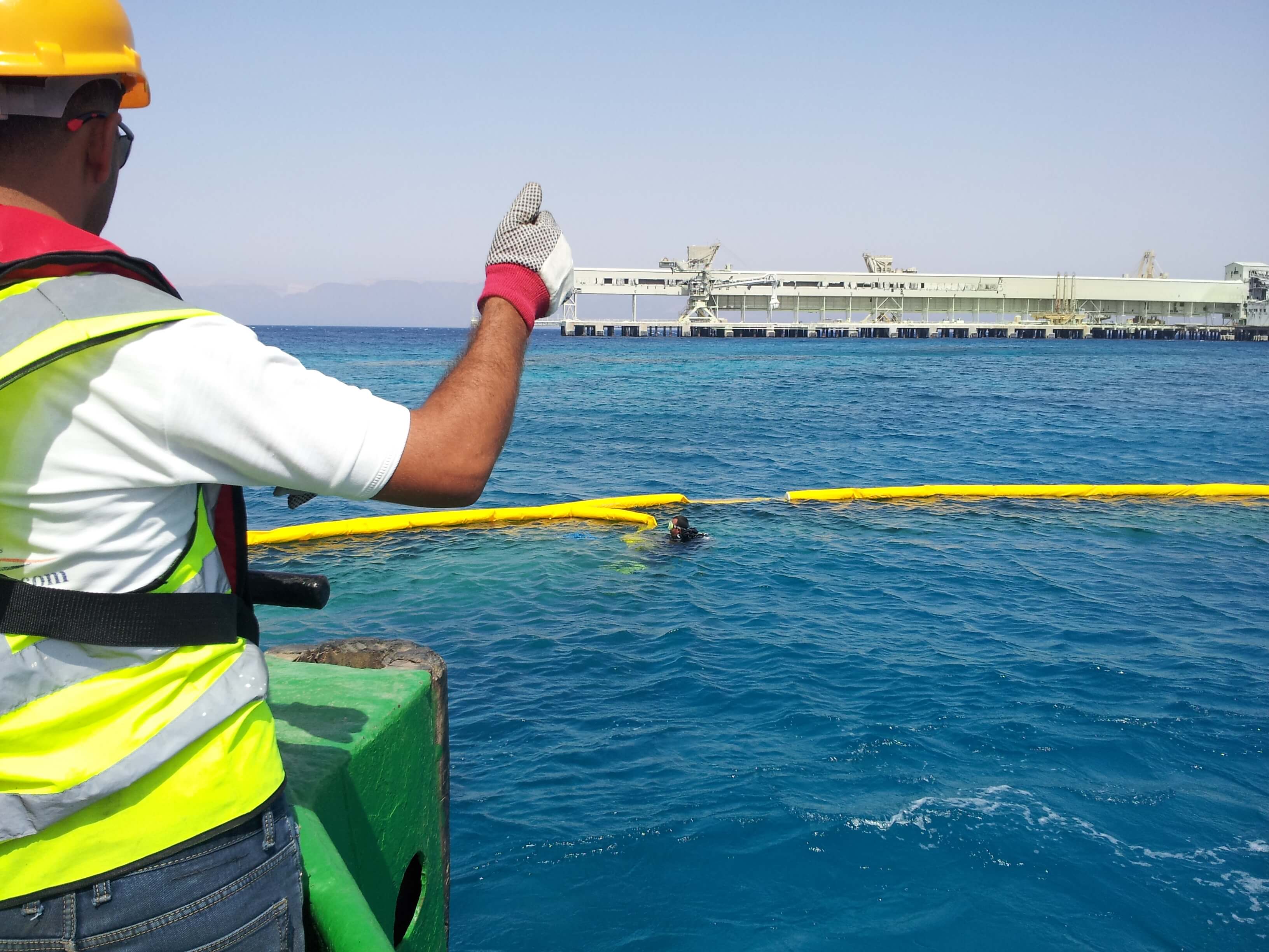 Silt Curtain installed at Aqaba New Port